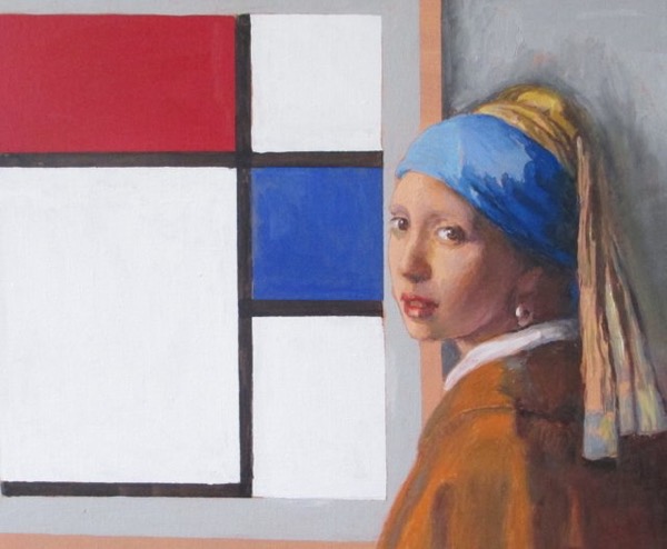 The Docent at MoMA (Mondrian)